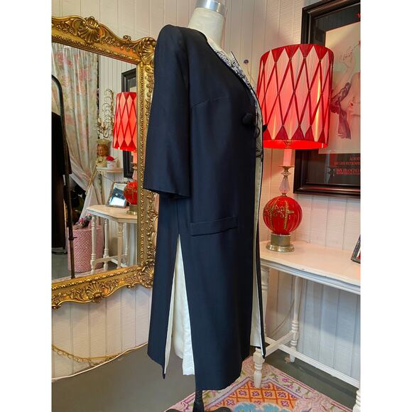 vtg 1960s 2 piece sheath and coat trompe l'oeil fabiola reversible 60s fashion - Picture 10 of 15